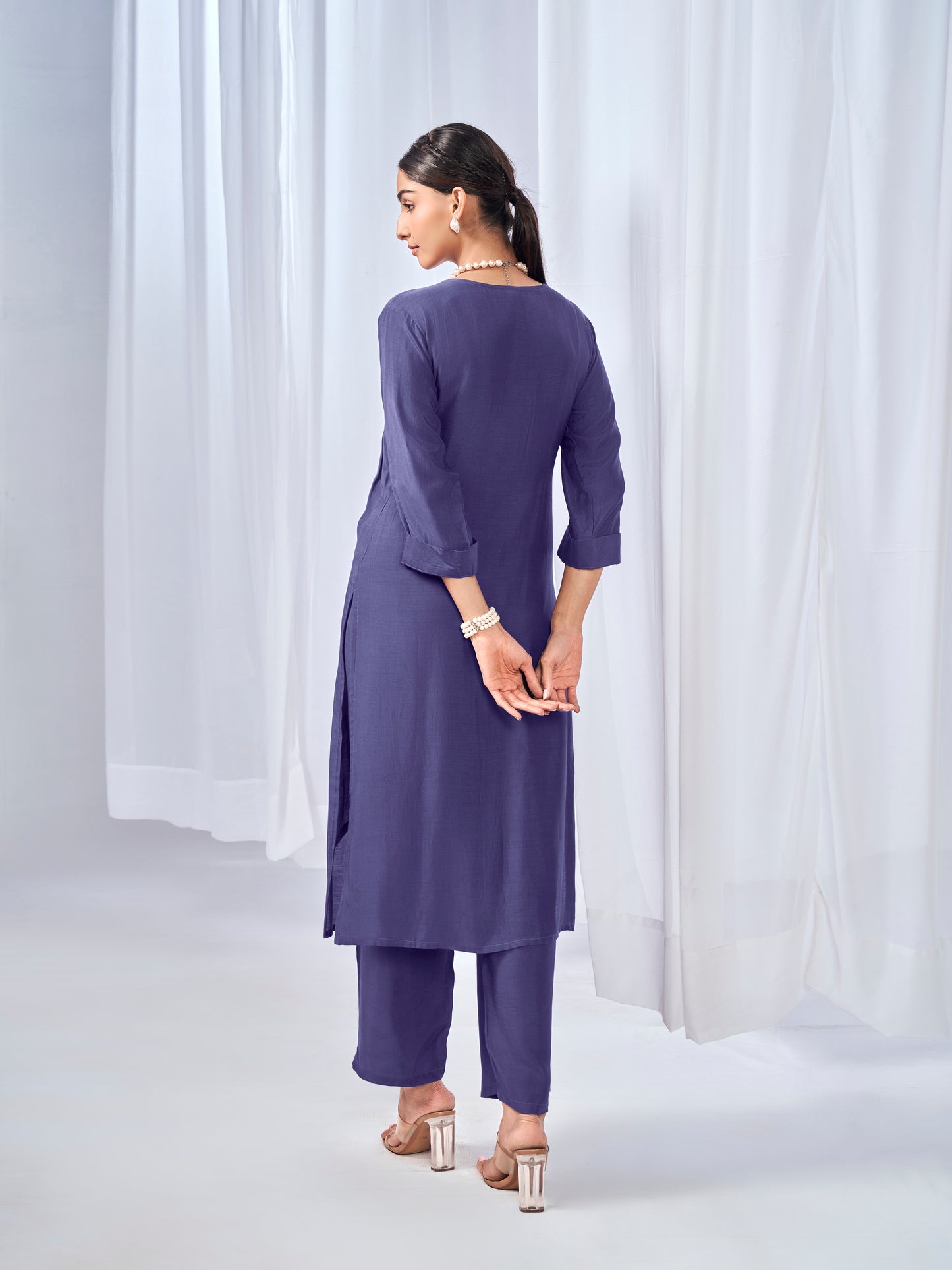 Purple kurta style coord set