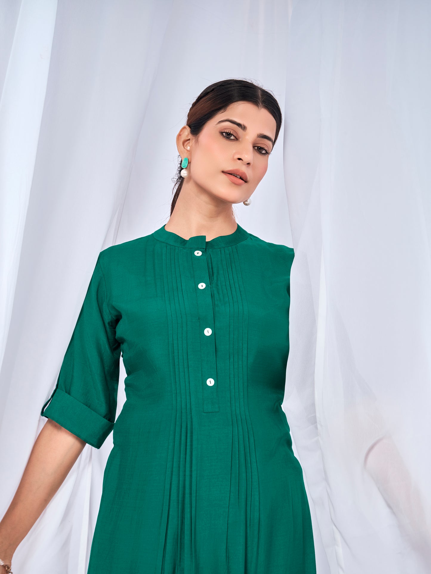 Green kurta style coord set