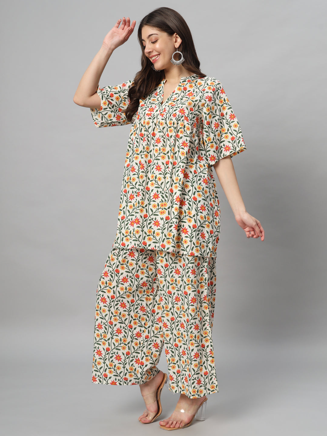 Colorful Printed Breezy Coord Set