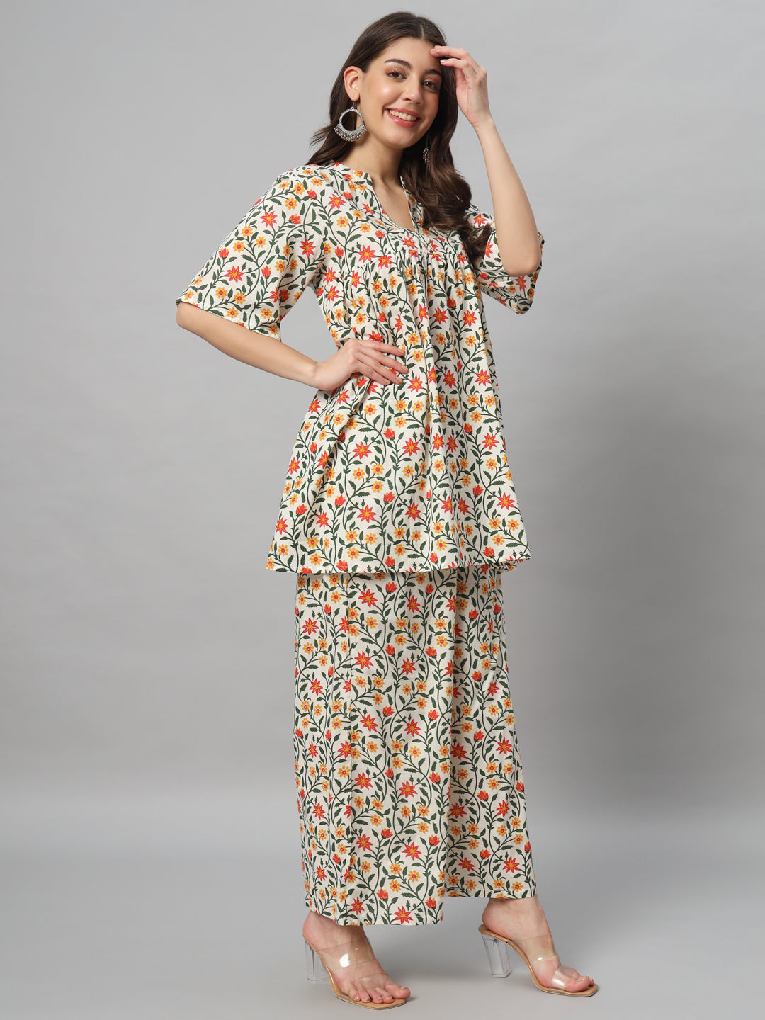 Colorful Printed Breezy Coord Set