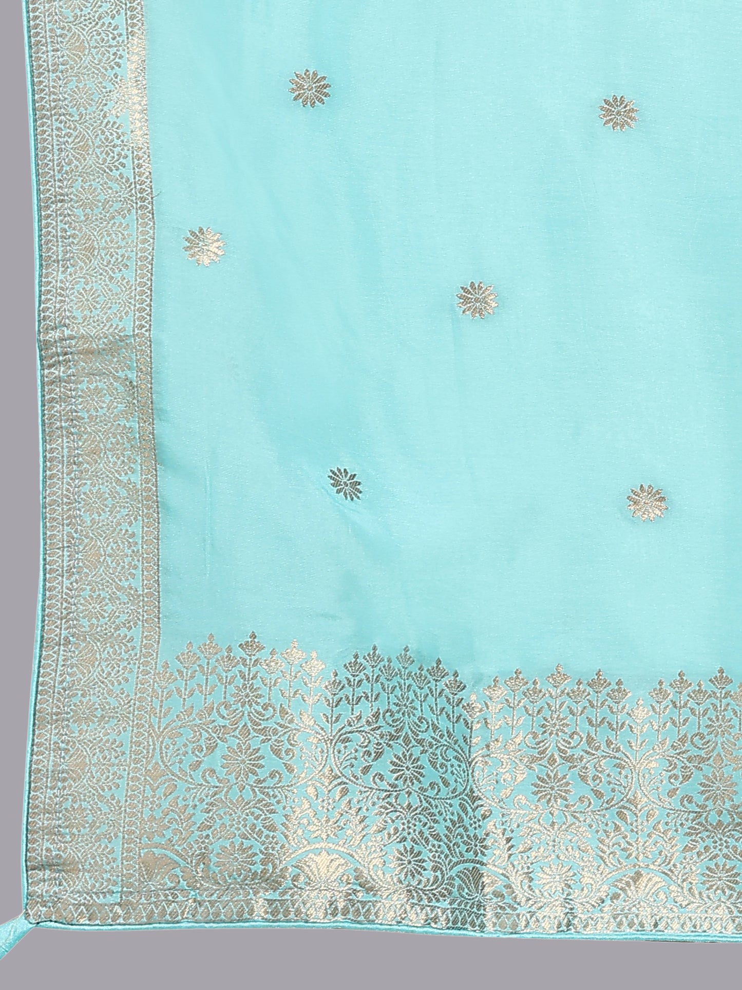 Turquoise Mirror Work Suit Set.