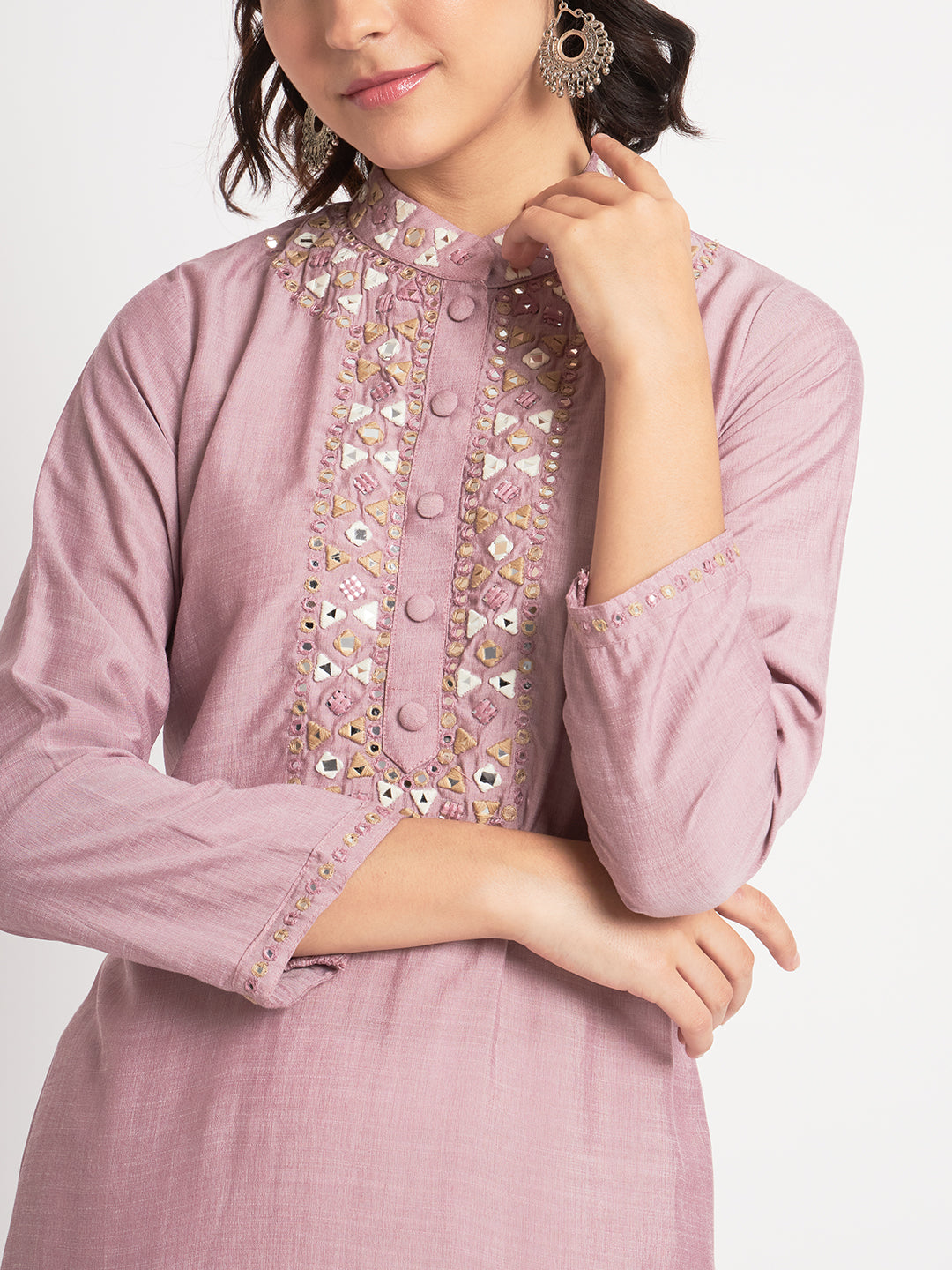 Lavender Handwork Suit and Sharara Set