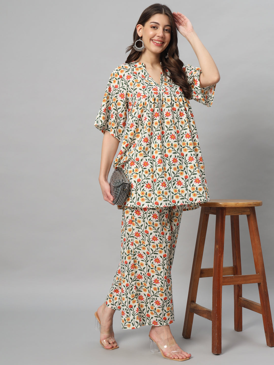 Colorful Printed Breezy Coord Set