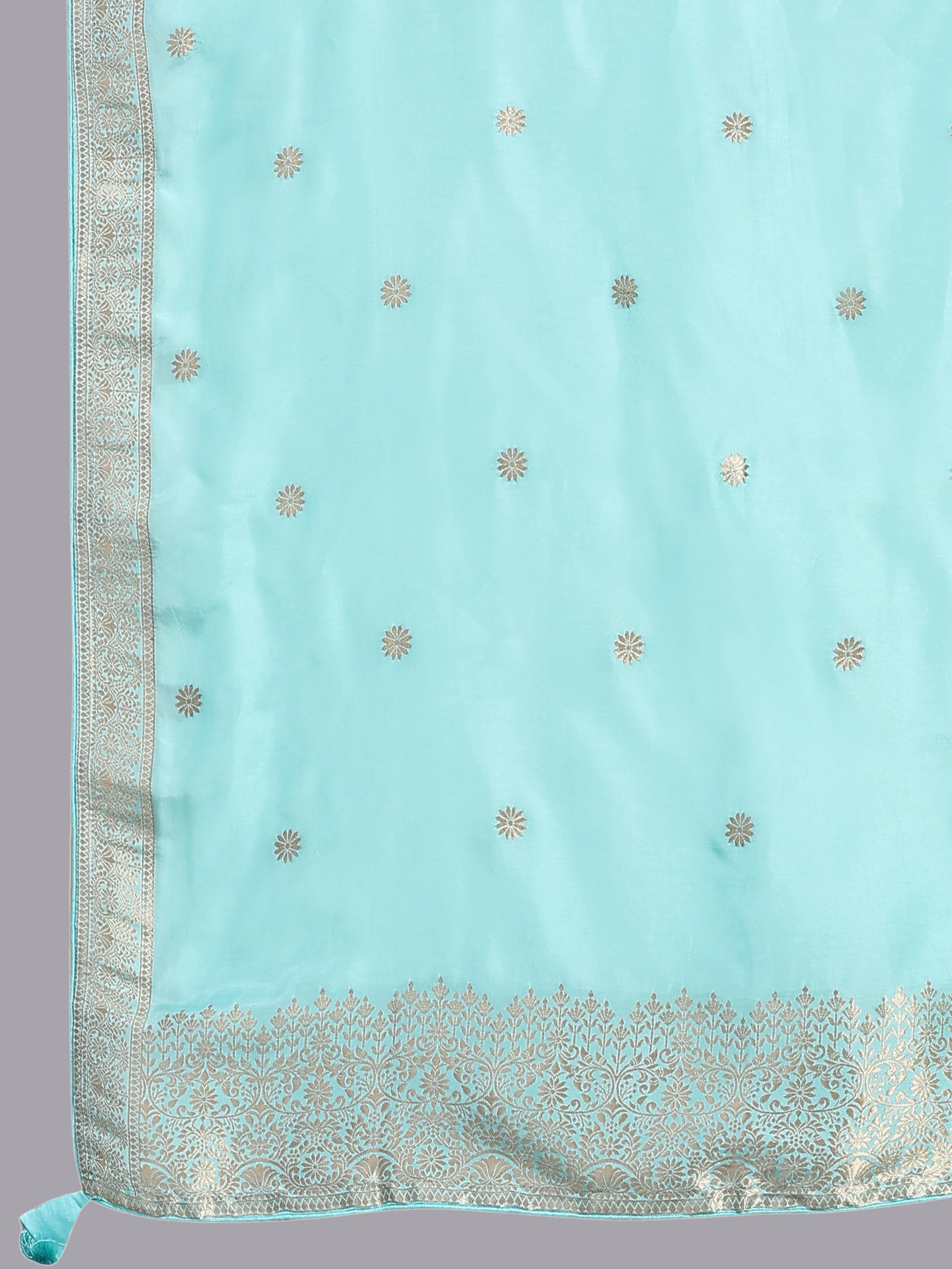 Turquoise zari work suit set