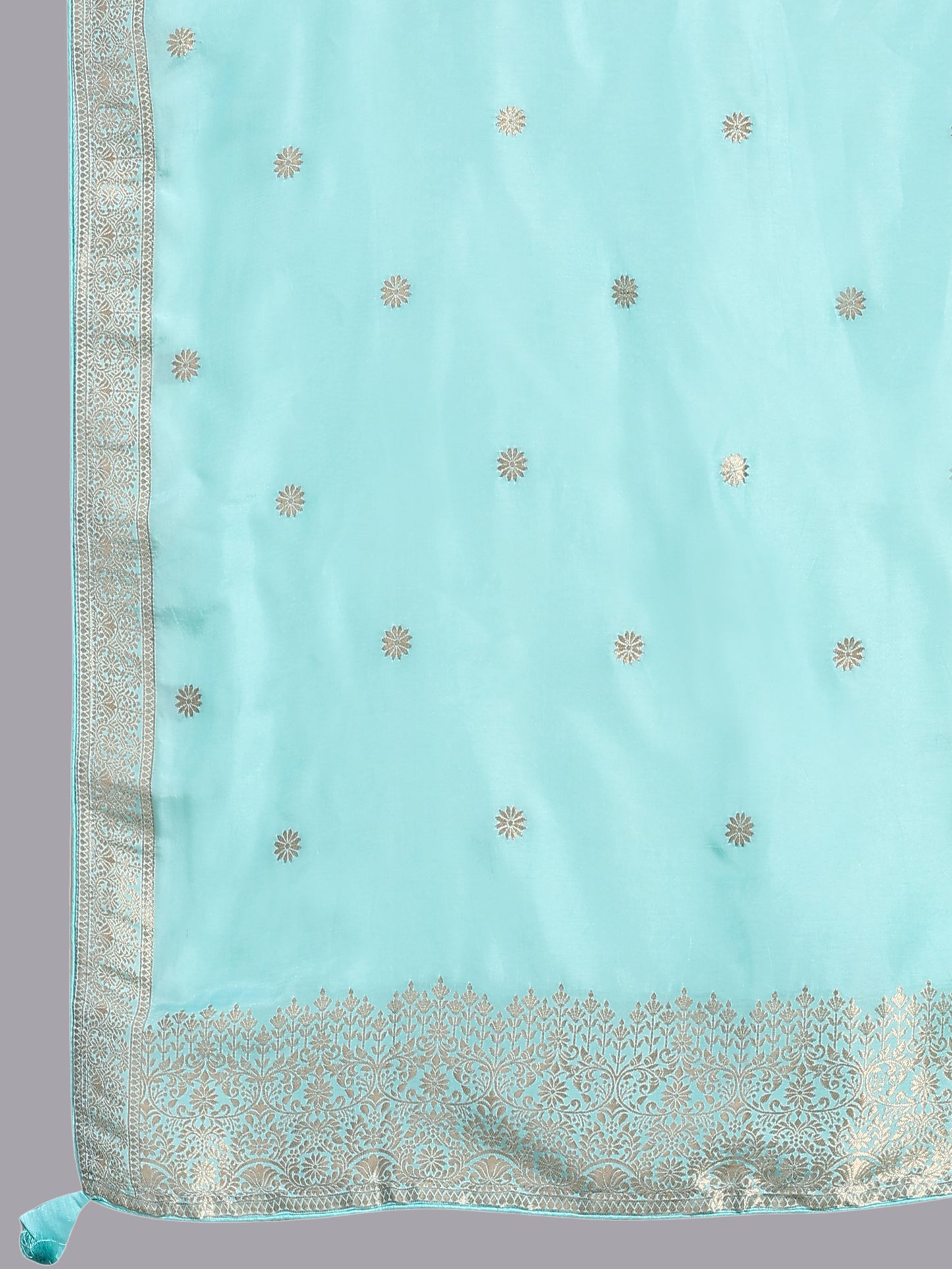 Turquoise zari work suit set