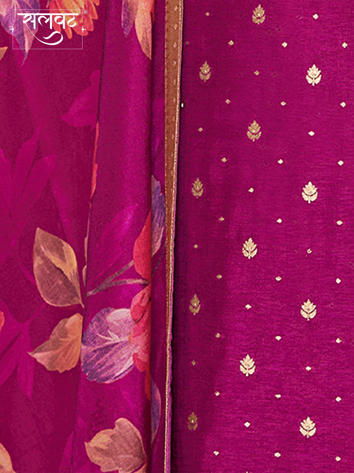 Purple Dola Silk Kurta Set with Jacquard Work, Paired with a Dola Silk Digital Printed Dupatta