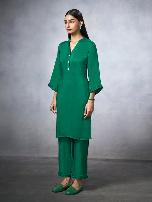 Black coord set with subtle sticthing pattern