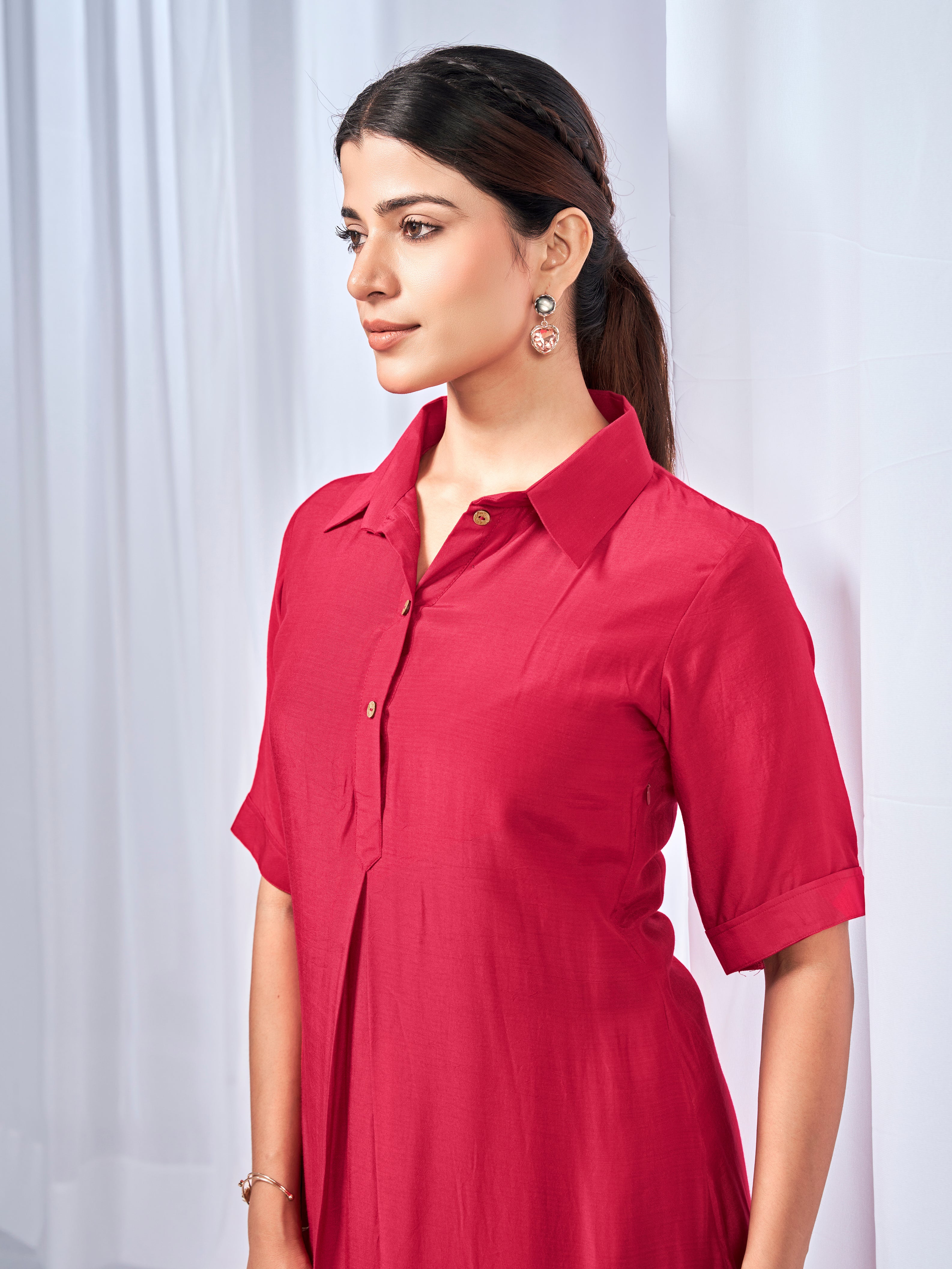 Red  box pleat coord set