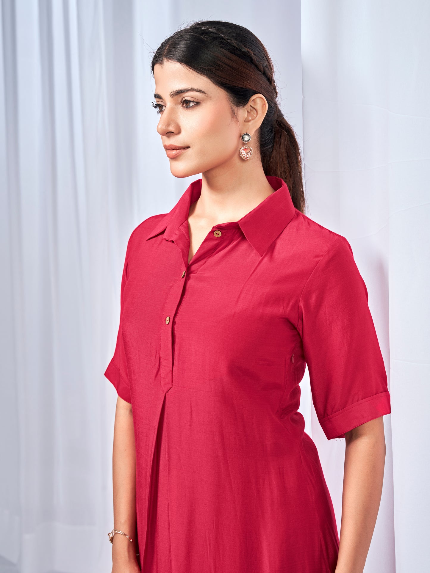 Red  box pleat coord set