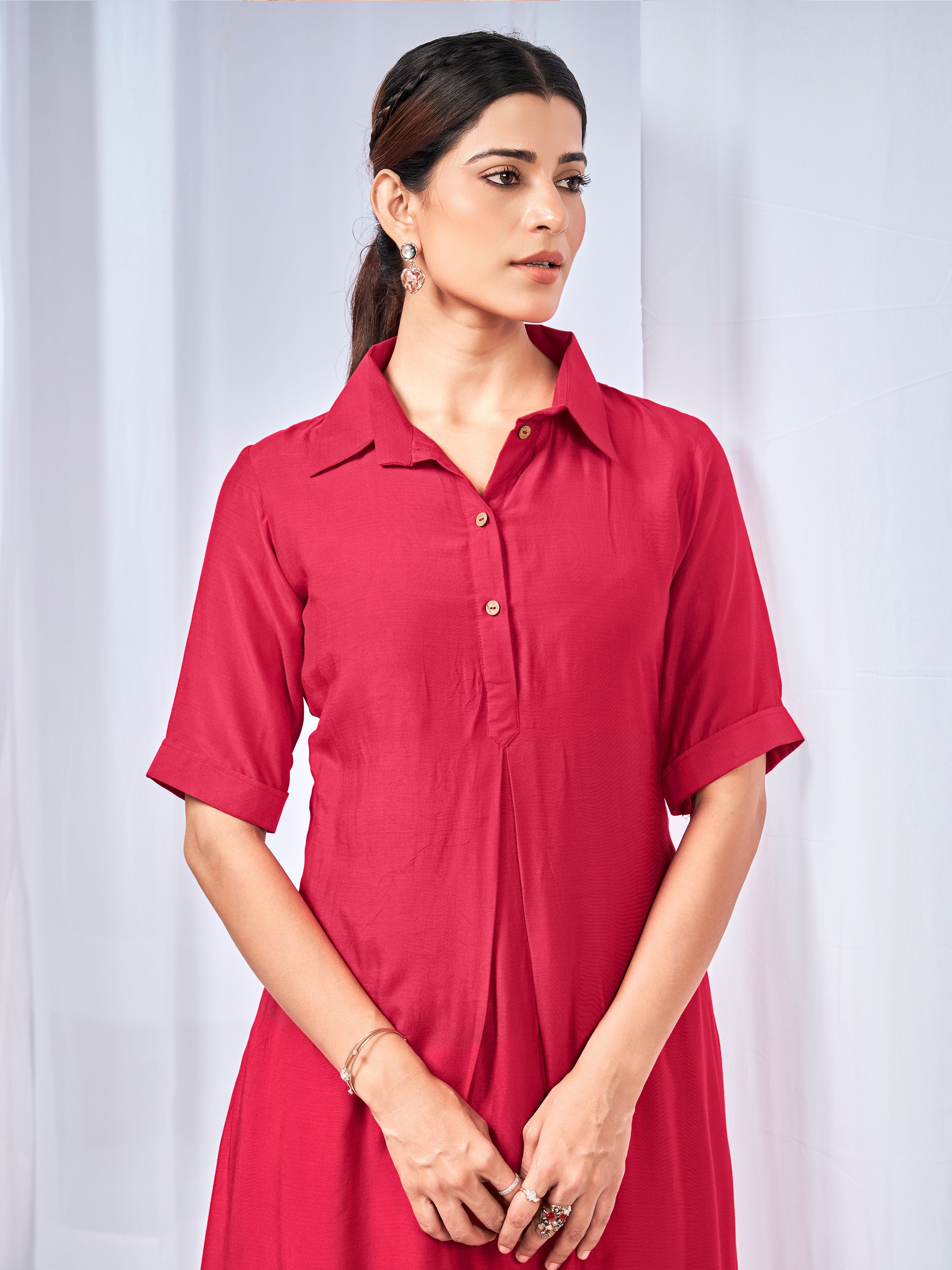 Red  box pleat coord set