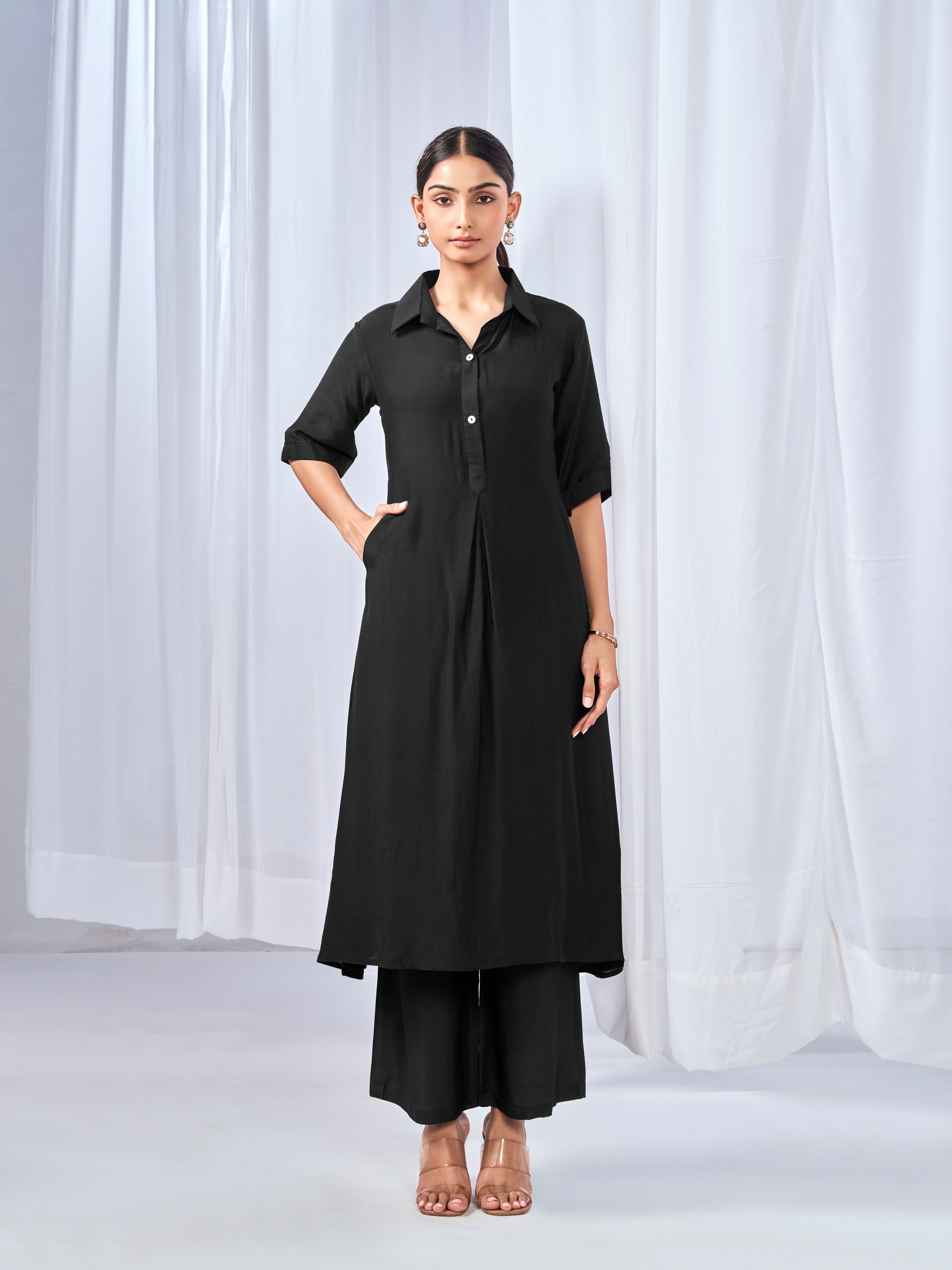 Black box pleat coord set