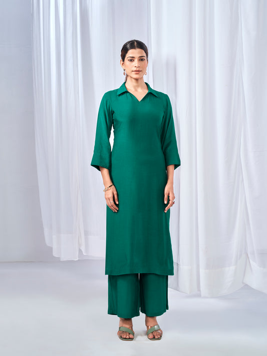 Green kurta style coord set