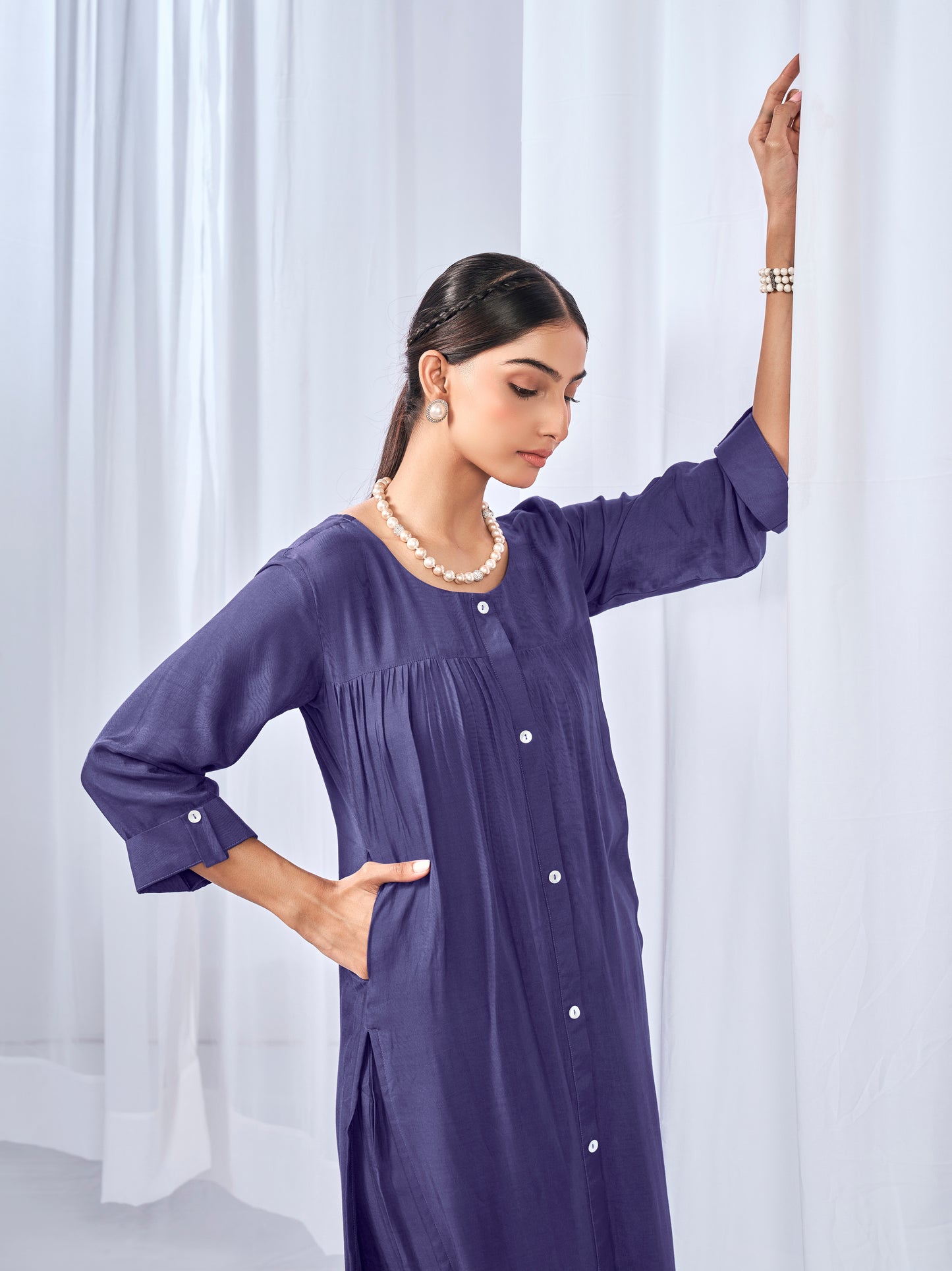 Purple kurta style coord set