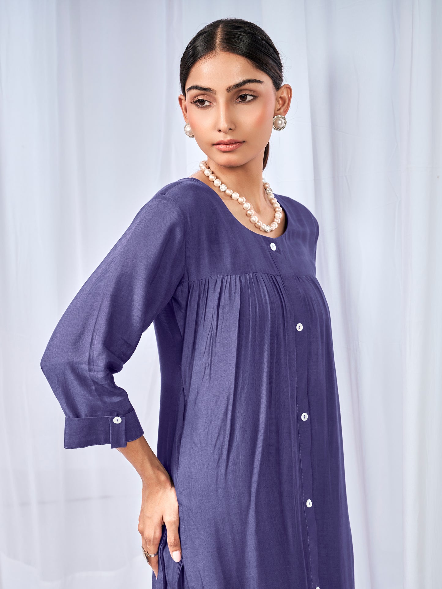 Purple kurta style coord set