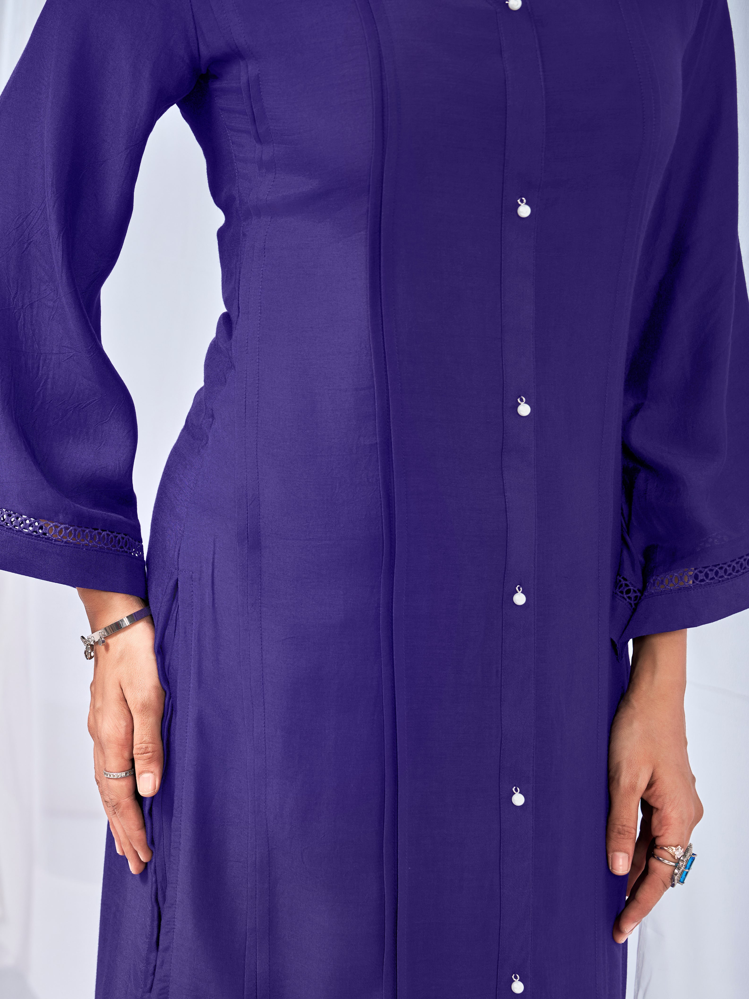Purple kurta and trousers co-ord set