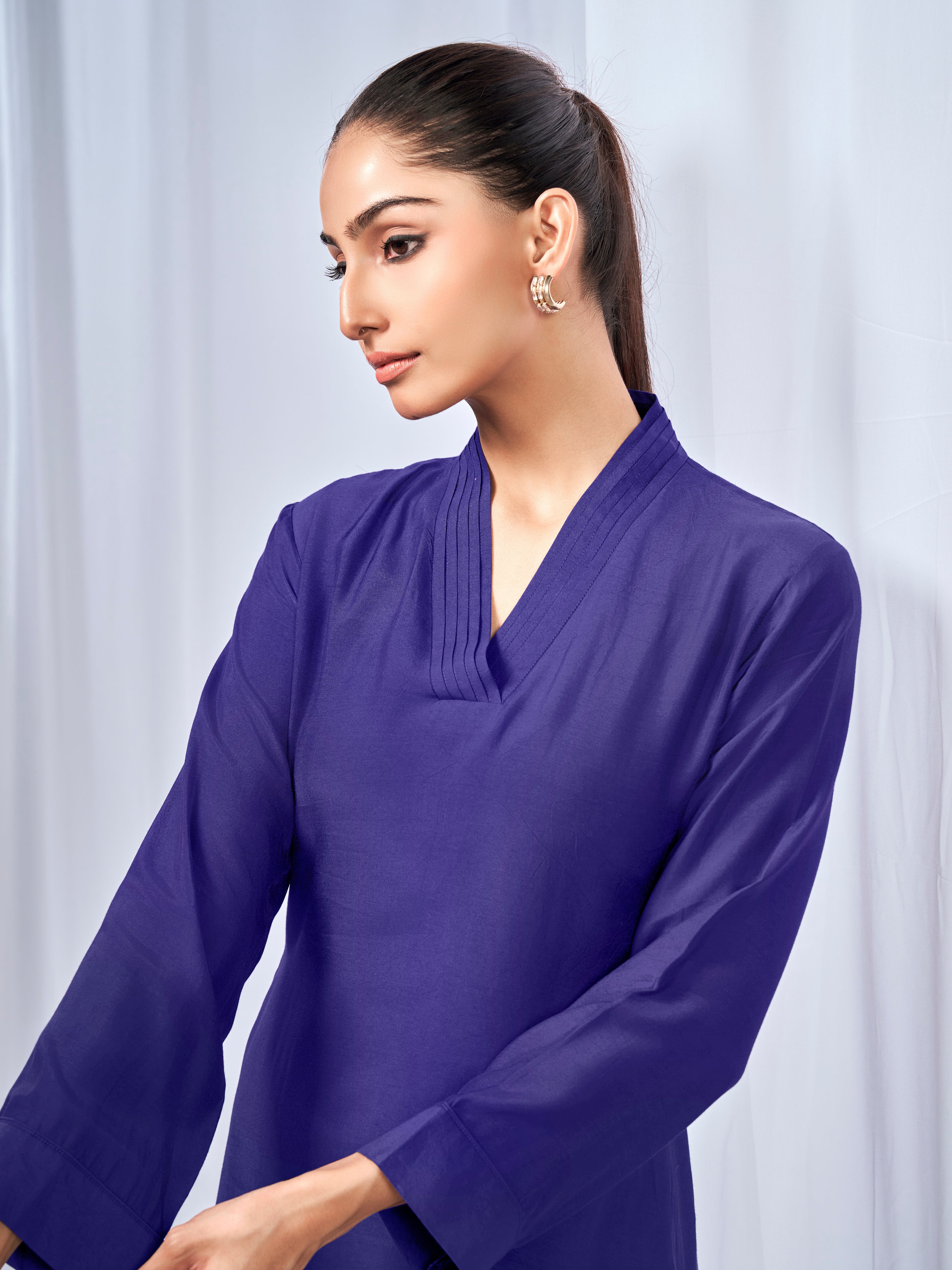 Purple coord set in a solid design