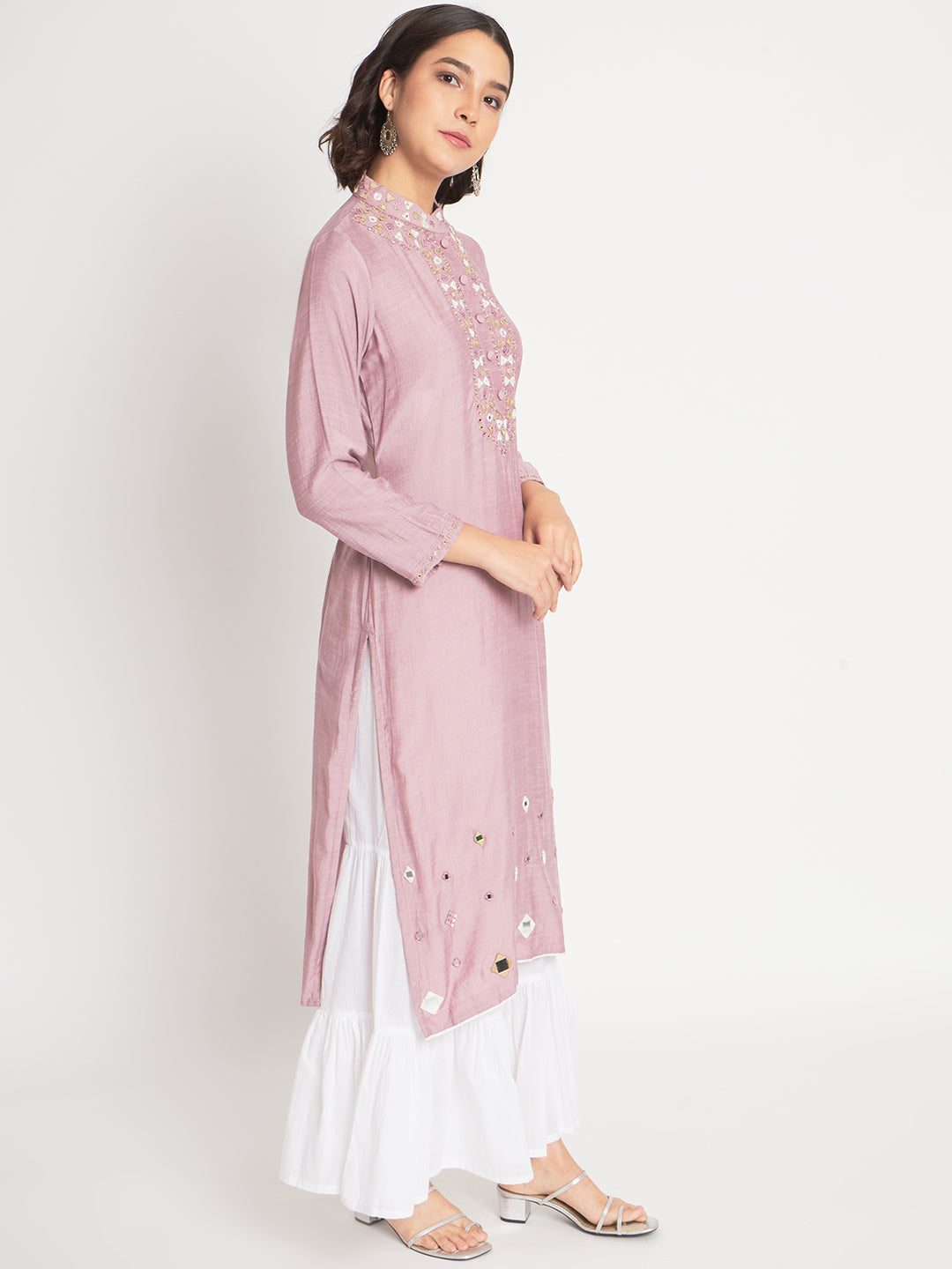 Lavender Handwork Suit and Sharara Set