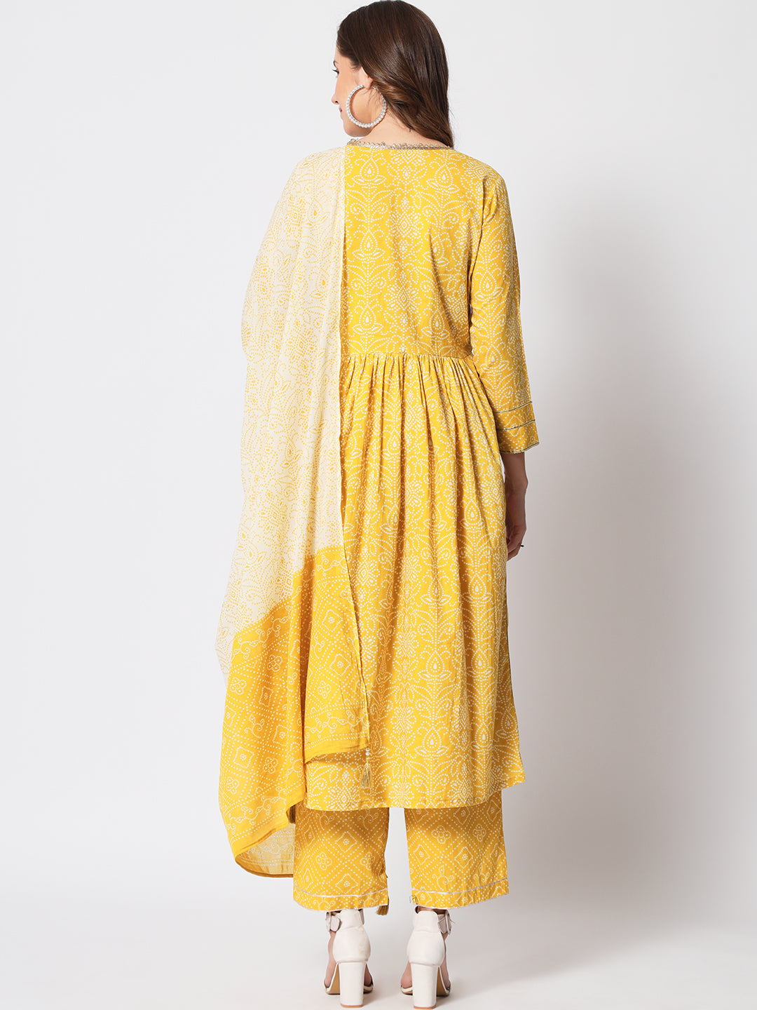 Daffodil Yellow Pleated Straight Kurta Set