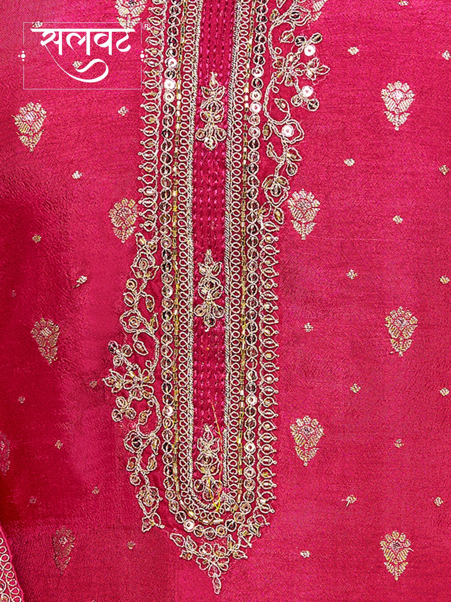 Pink Dola Silk Fabric Kurta with Embroidered & Jacquard Work Paired with Rangoli Fabric Dupatta with Patterned Sequins Work.