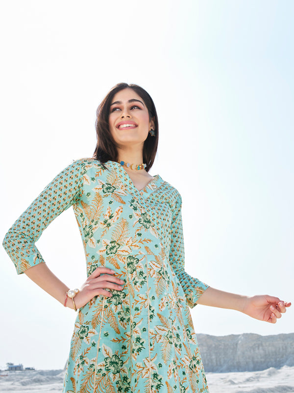 Anarkali Style Kurta Set For Women