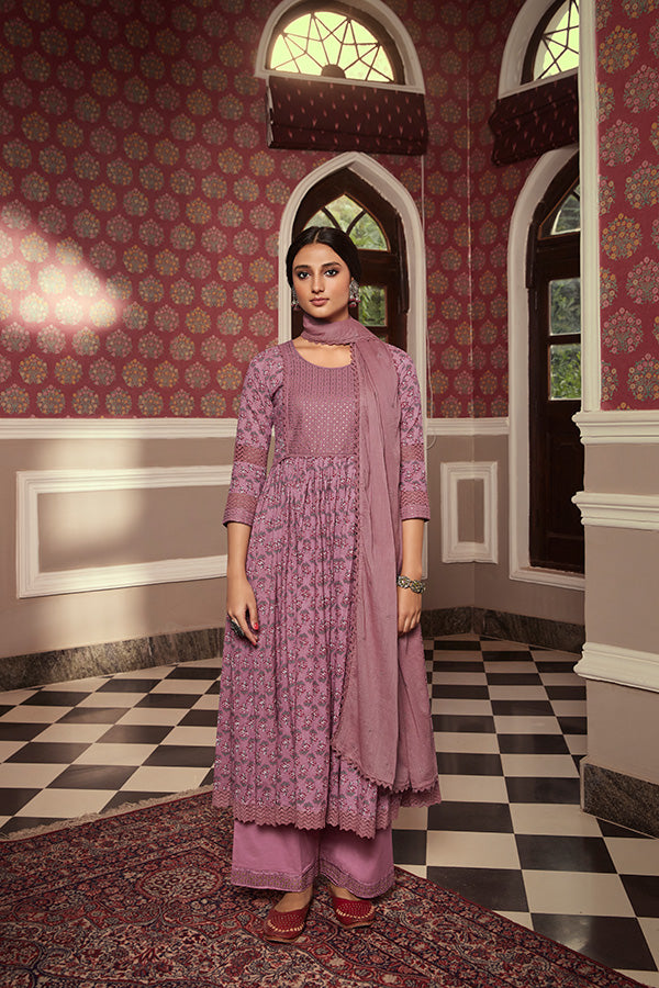 Onion Pink Hand Embroidered Kurta Set